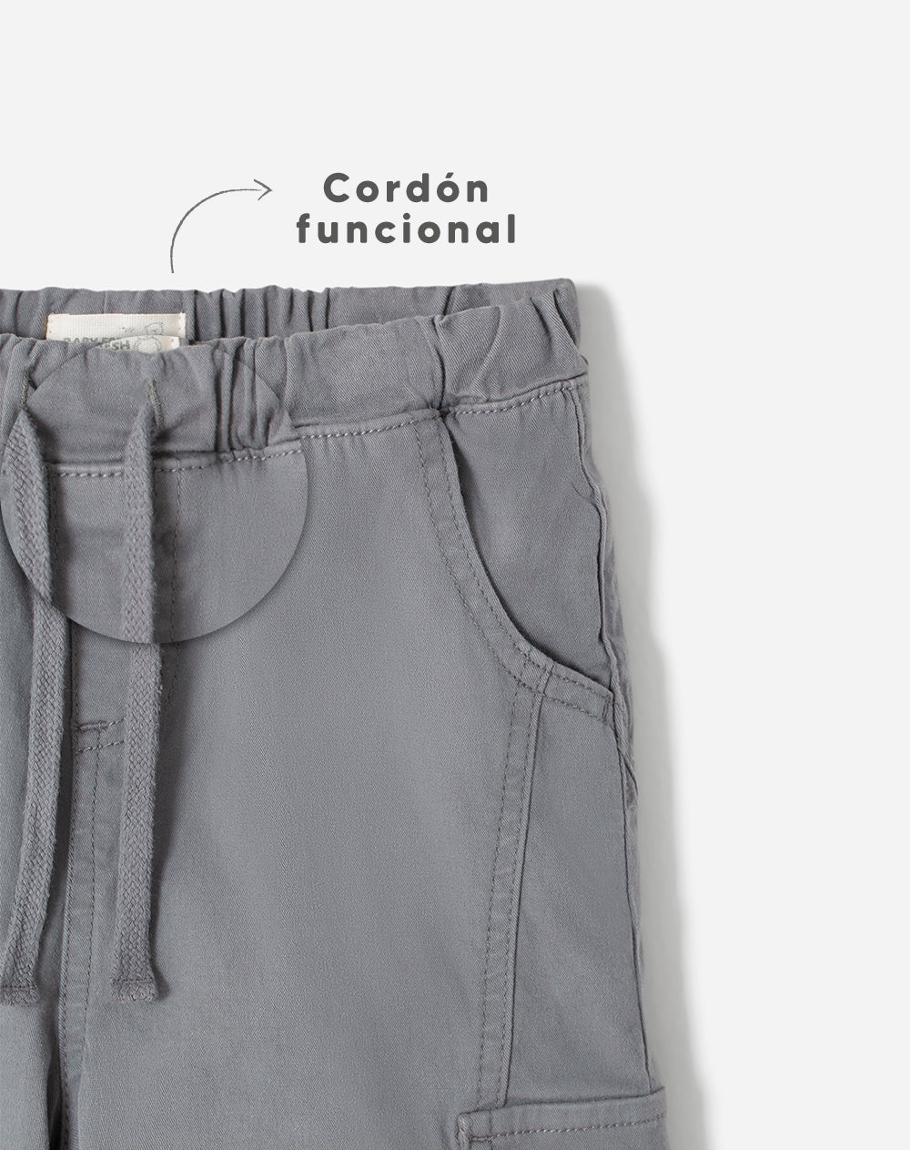 Pantalón Babyfresh Cargo Drill Gris para Niños