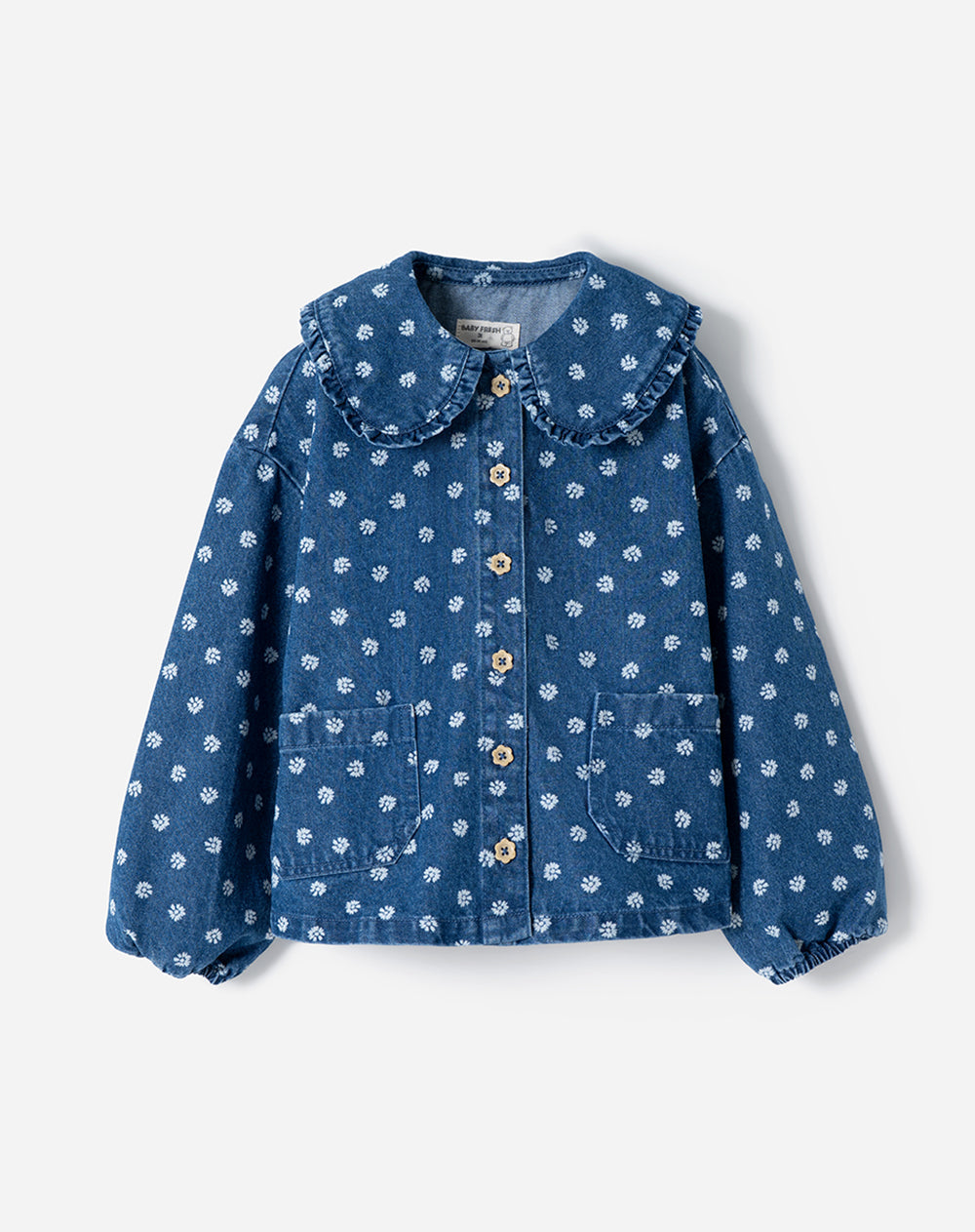Camisa Babyfresh Denim Estampada Manga Larga para Niñas