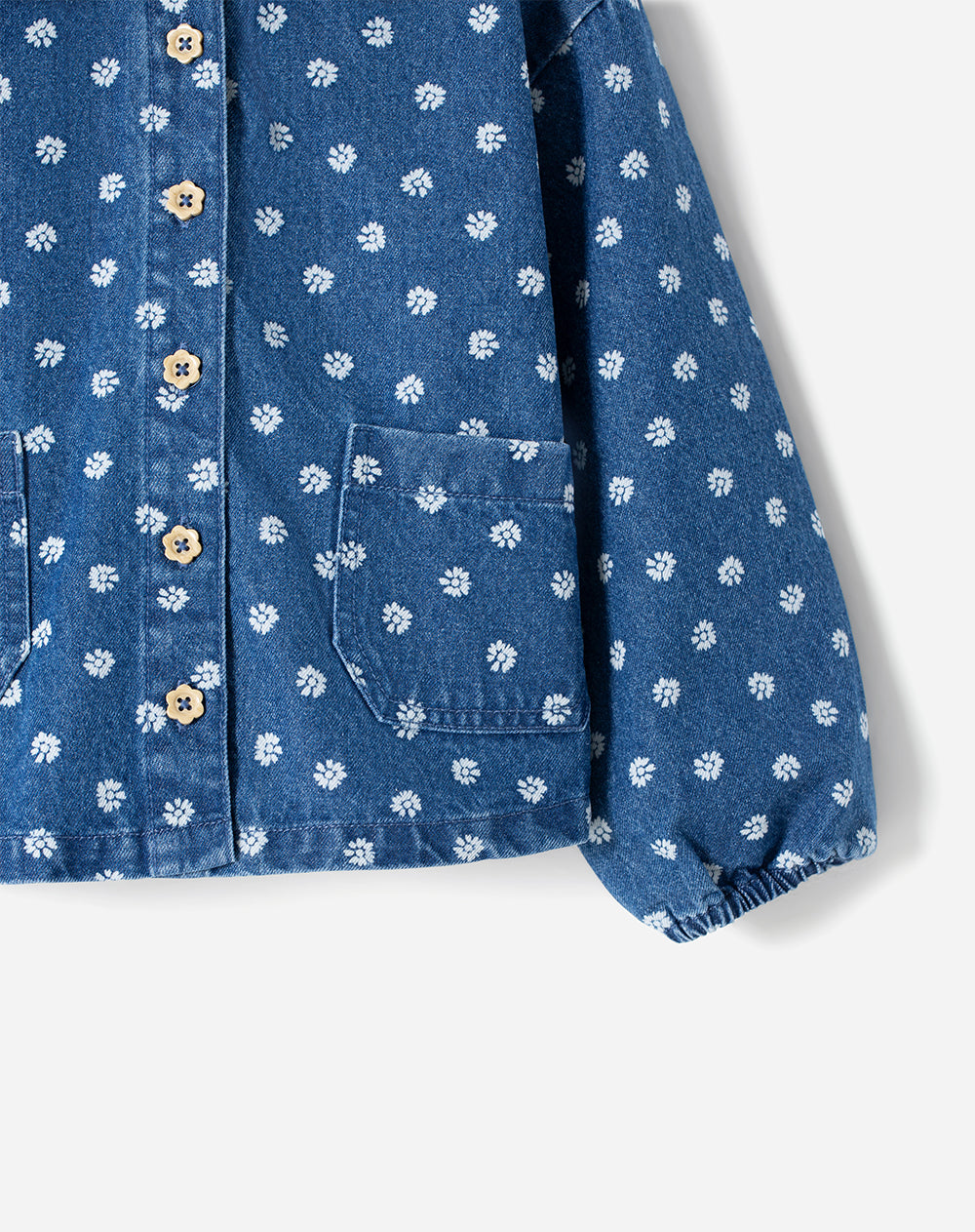 Camisa Babyfresh Denim Estampada Manga Larga para Niñas