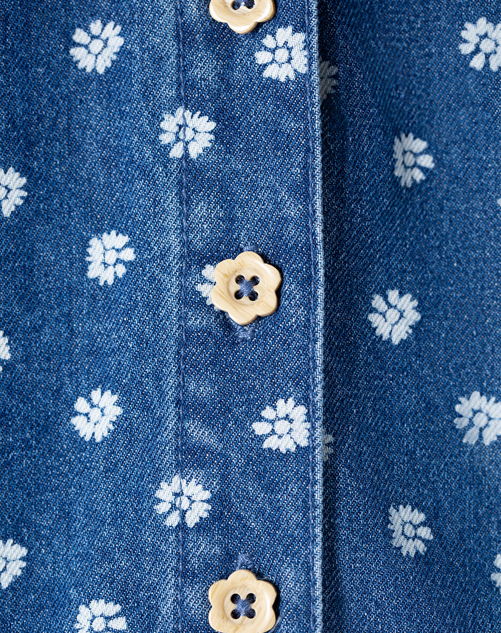 Camisa Babyfresh Denim Estampada Manga Larga para Niñas