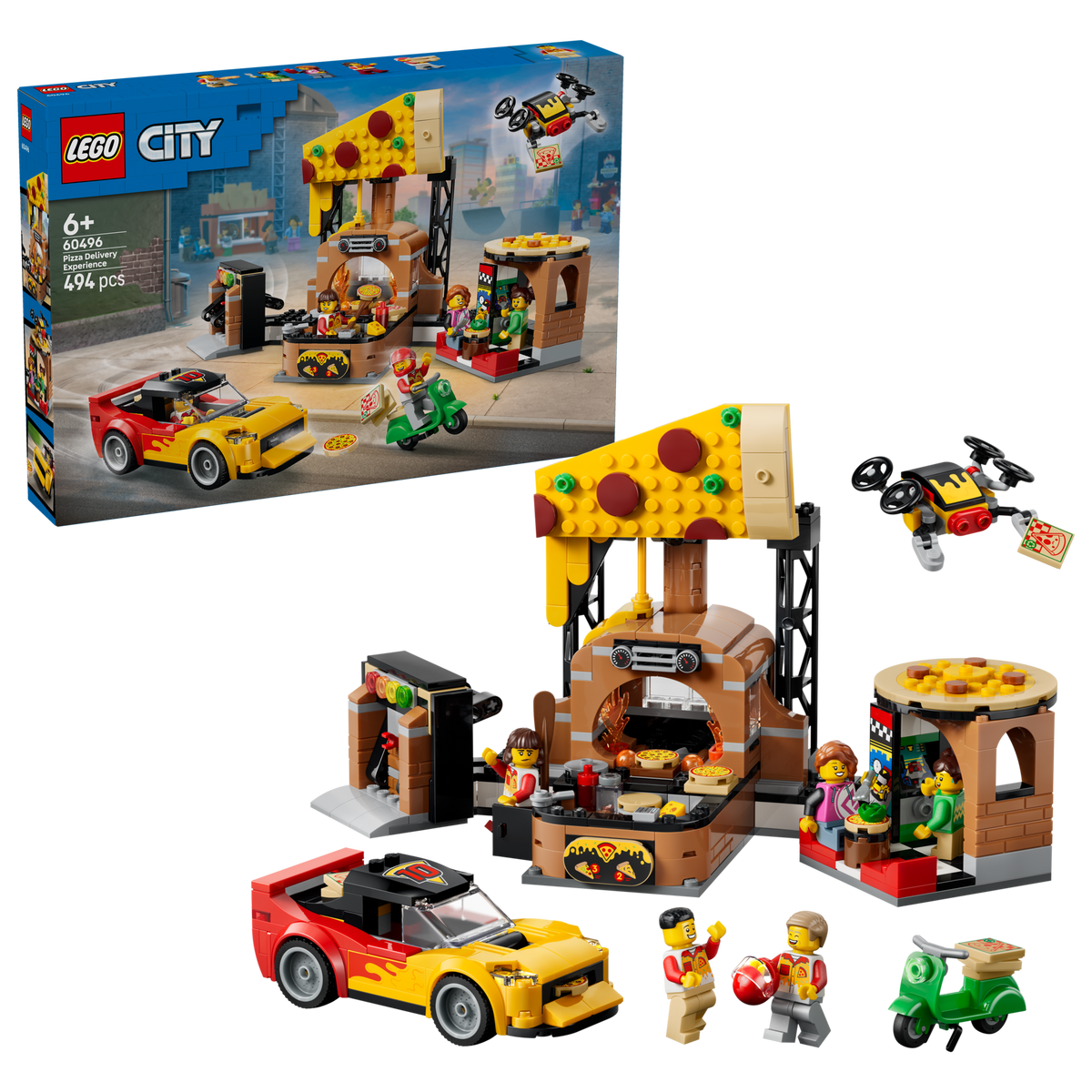 LEGO City Experiencia de Pizza a Domicilio con Vehículos 60496