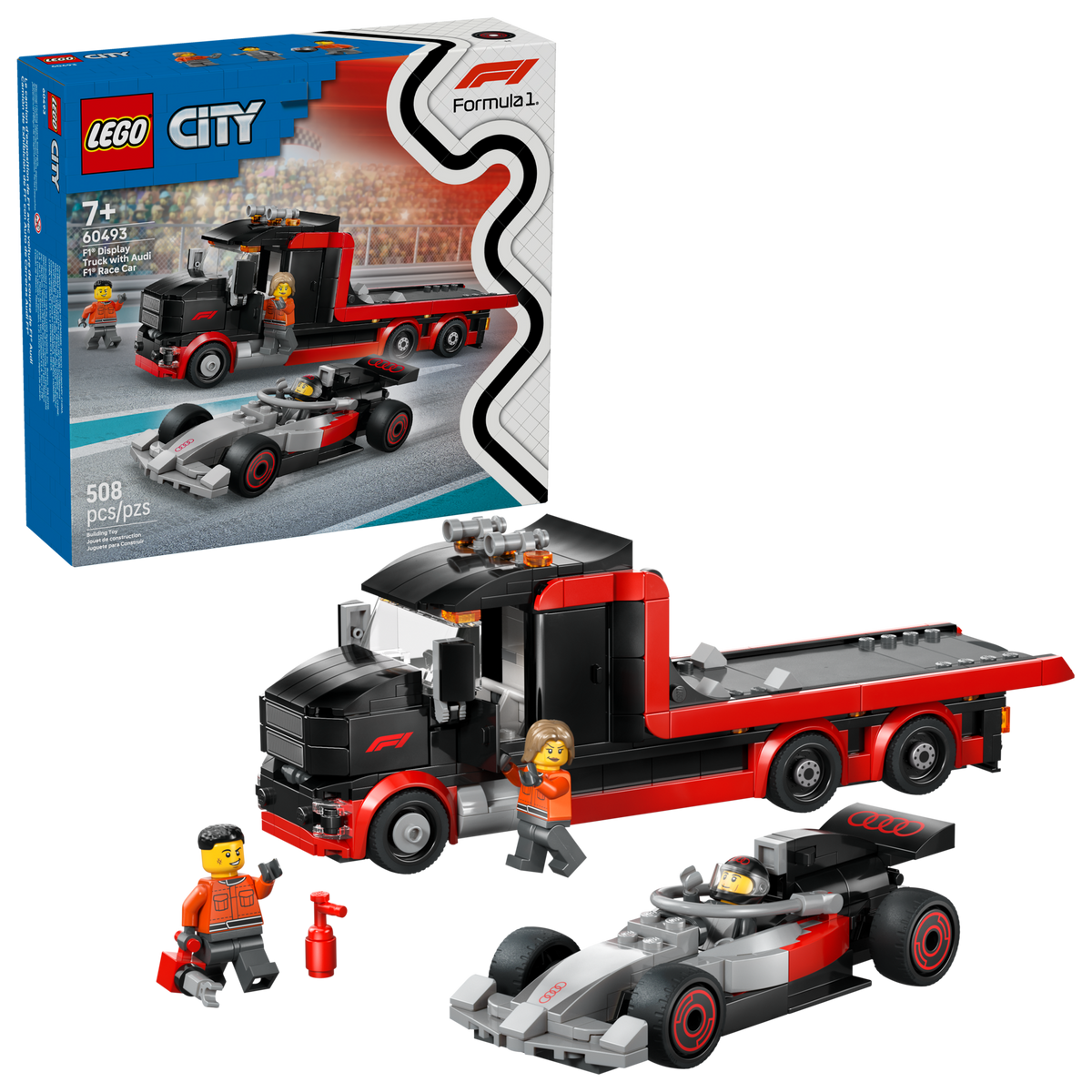 LEGO City Camión de Exhibición F1 con Auto de Carreras Audi F1 60493
