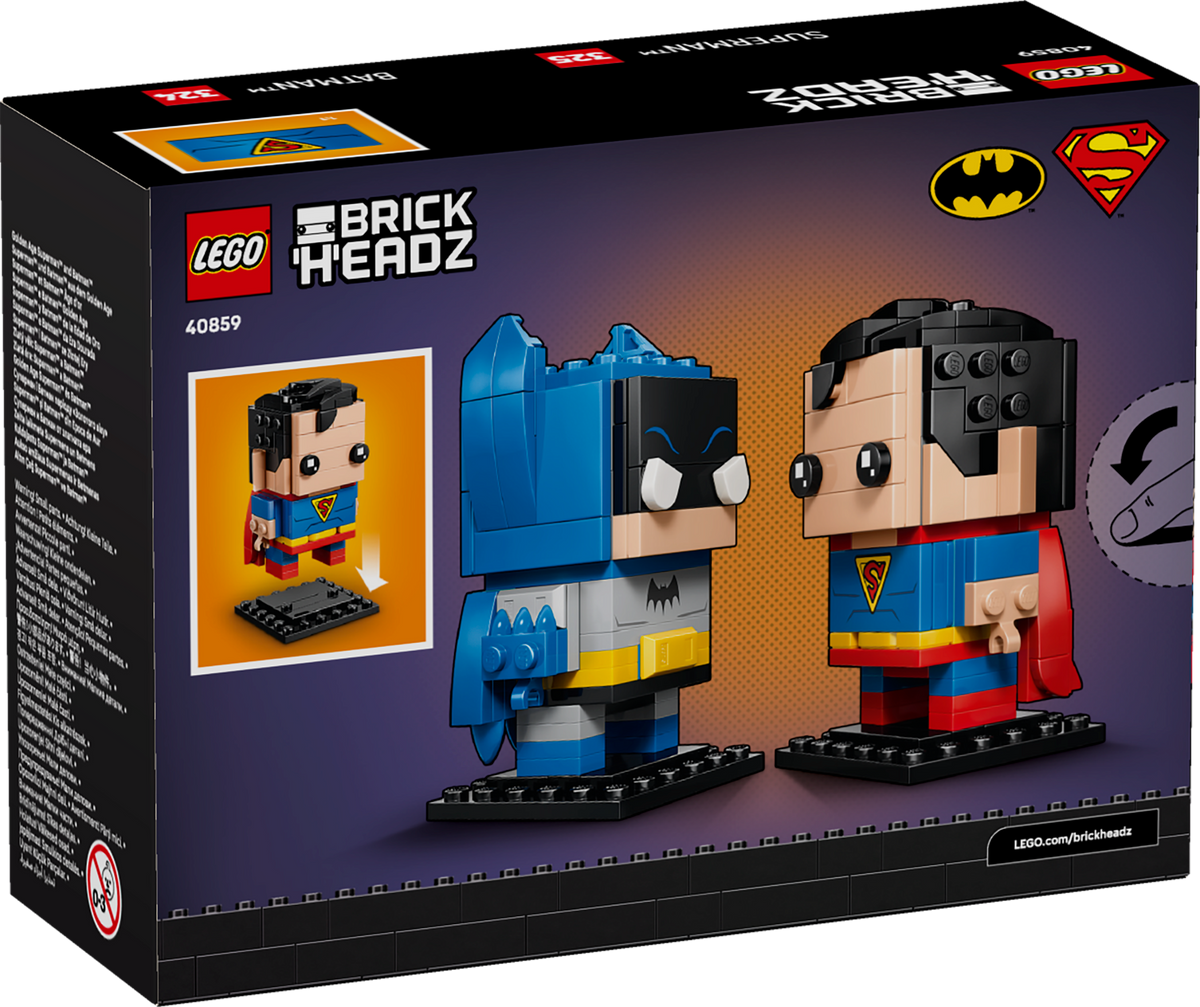 LEGO BrickHeadz Figuras de Superman y Batman 40859