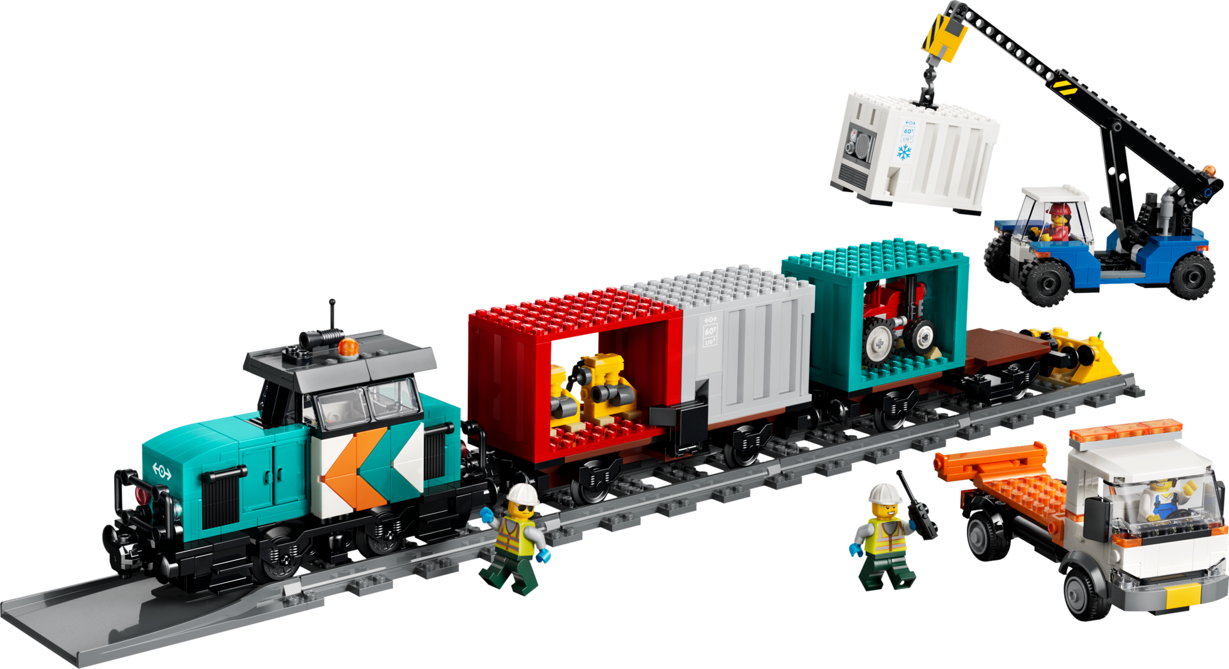 LEGO City Tren de Mercancías del Puerto con Grúa y Camión 60509