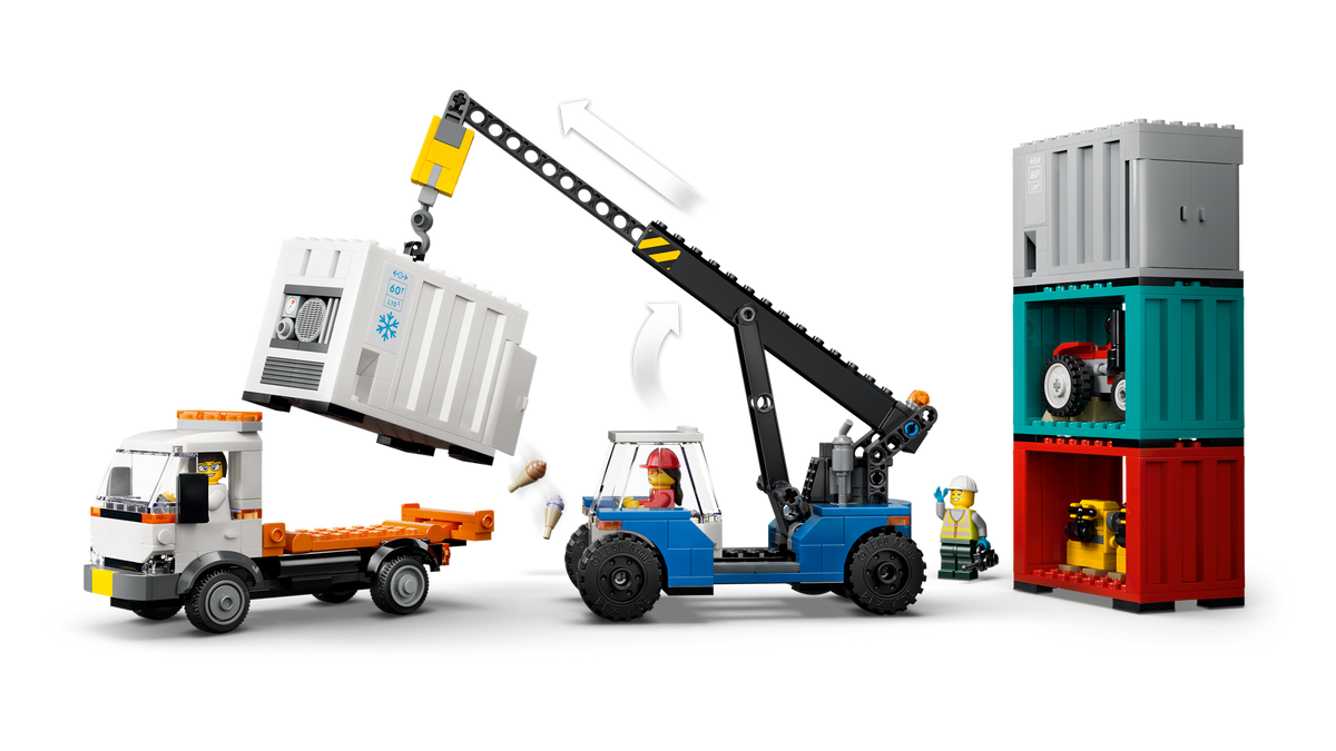 LEGO City Tren de Mercancías del Puerto con Grúa y Camión 60509