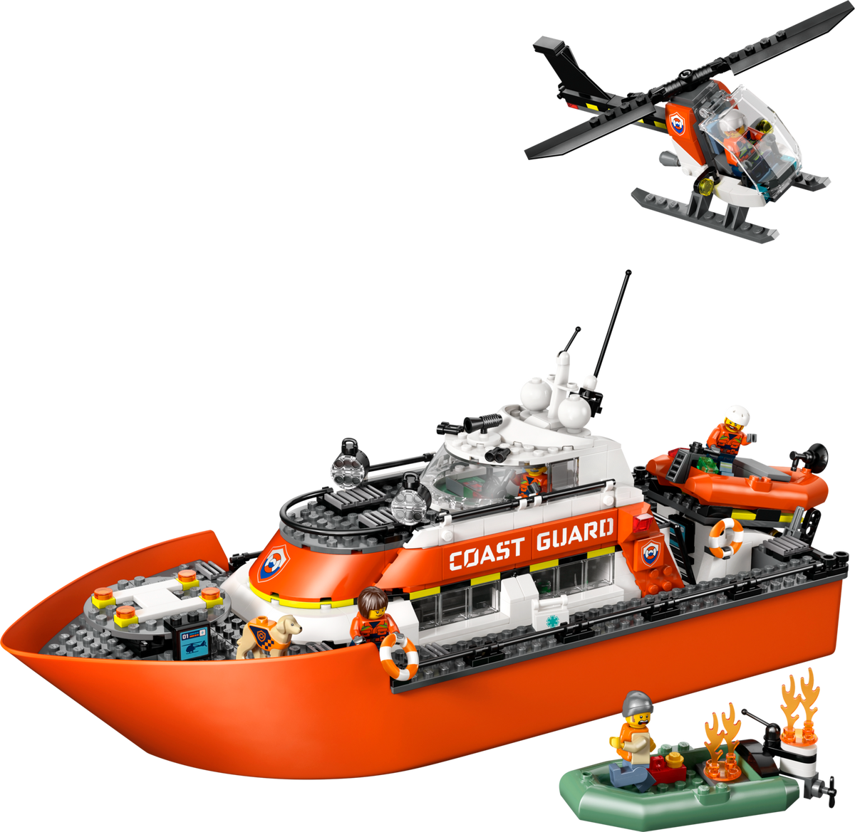 LEGO City Barco y Helicóptero de Rescate de Guardacostas 60504