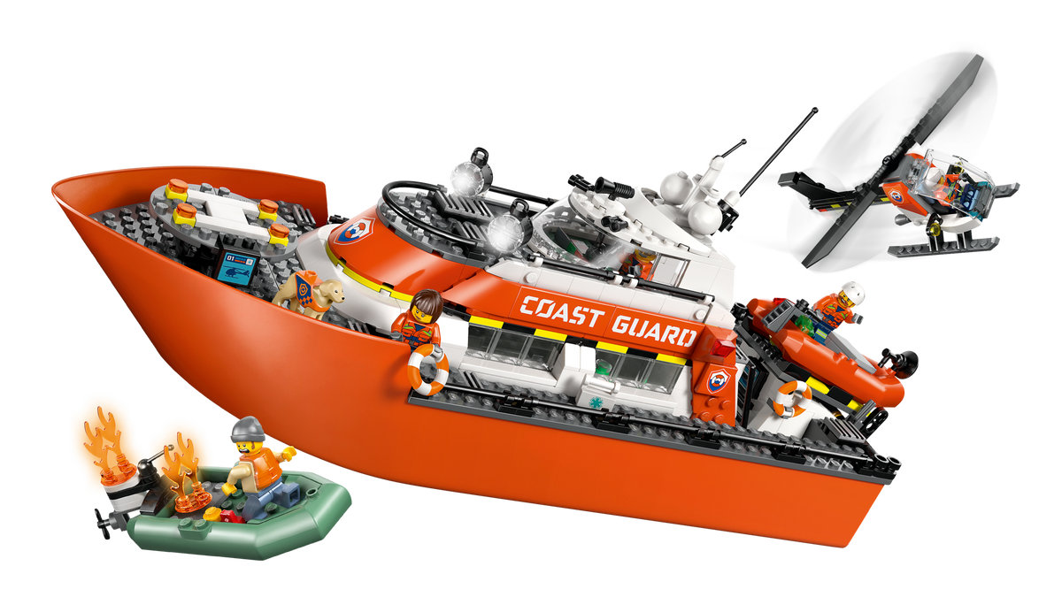LEGO City Barco y Helicóptero de Rescate de Guardacostas 60504
