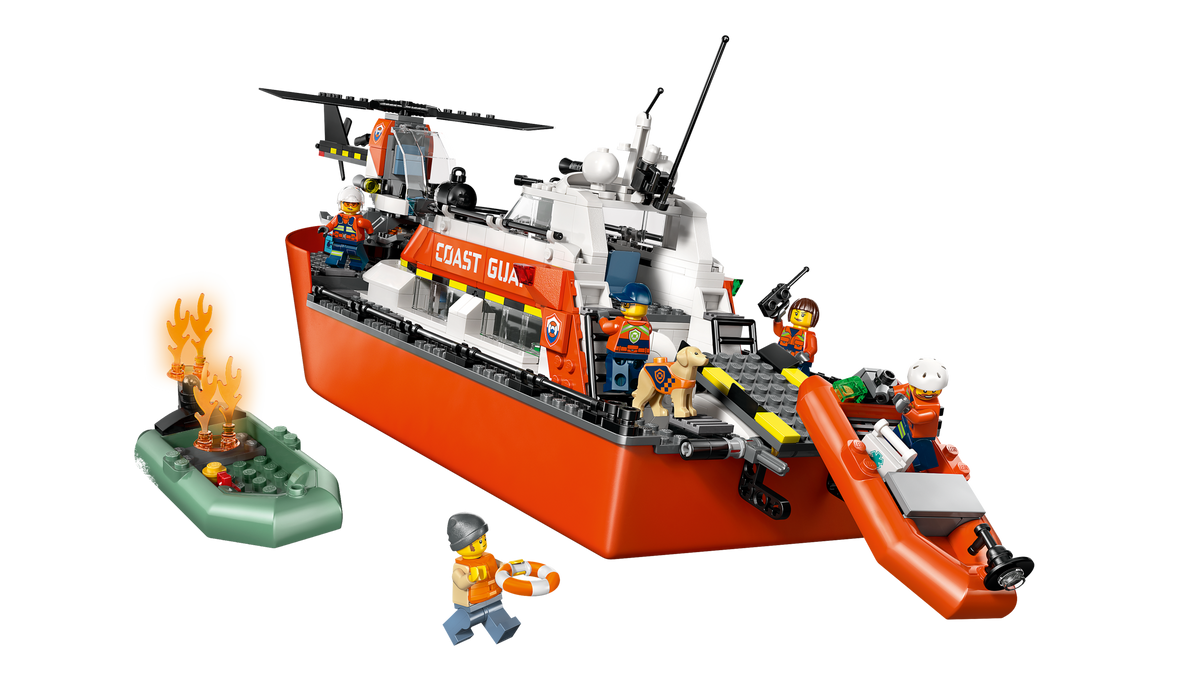 LEGO City Barco y Helicóptero de Rescate de Guardacostas 60504