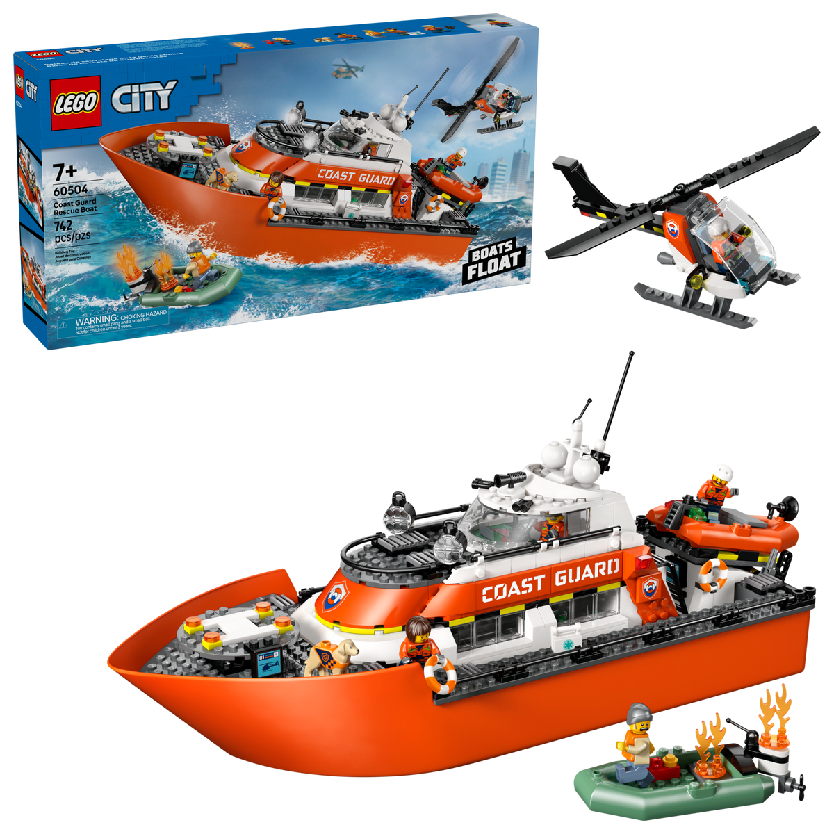 LEGO City Barco y Helicóptero de Rescate de Guardacostas 60504