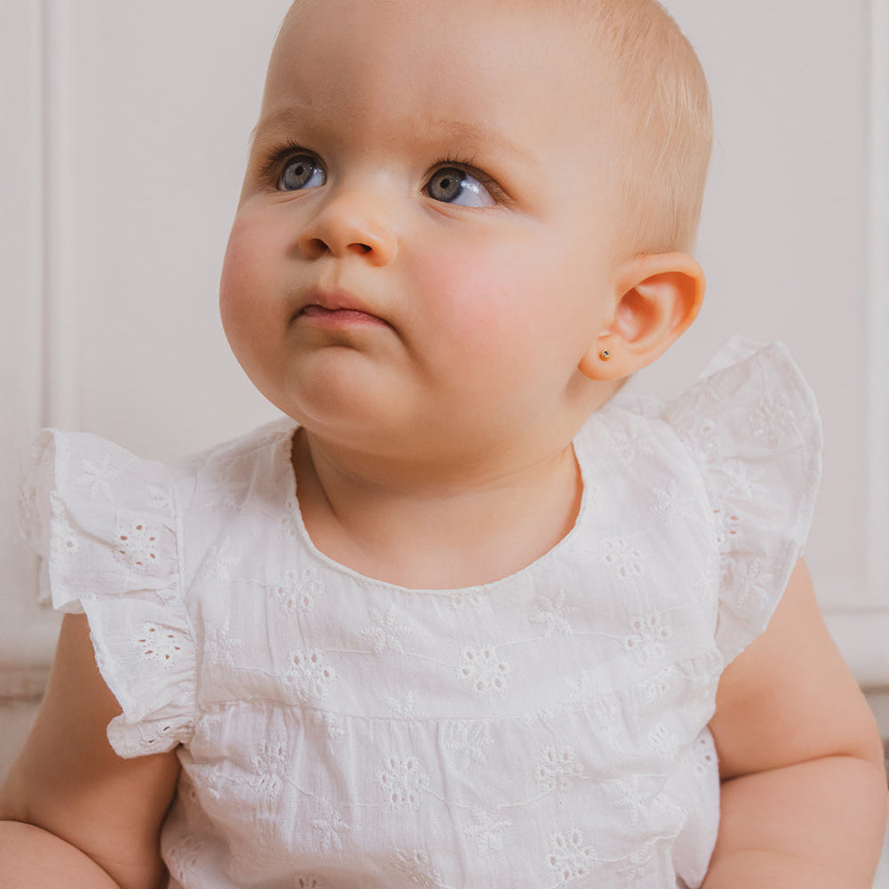 Conjunto Babyfresh Vestido y Panty Algodón Ojalillo para Bebé Niña
