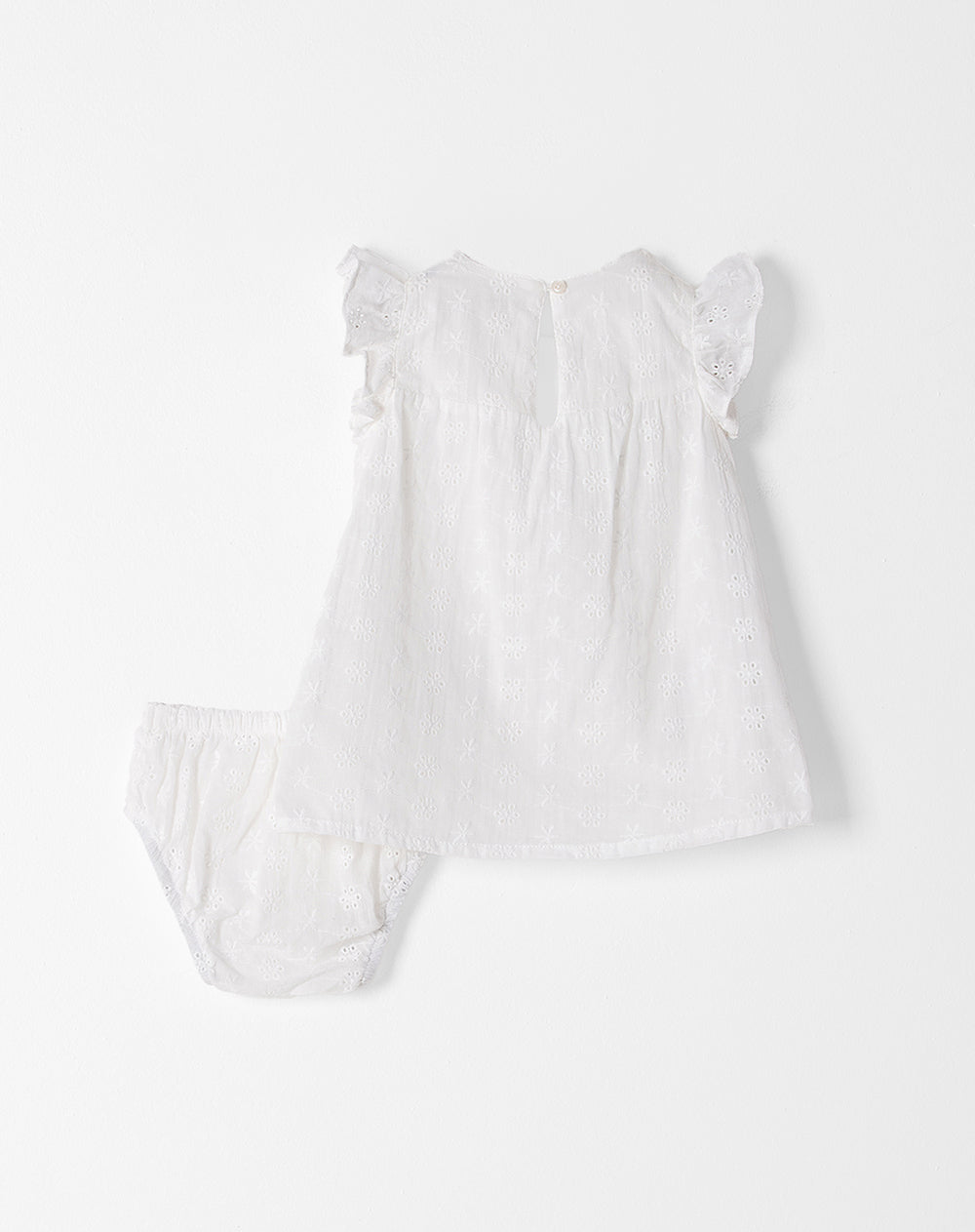 Conjunto Babyfresh Vestido y Panty Algodón Ojalillo para Bebé Niña