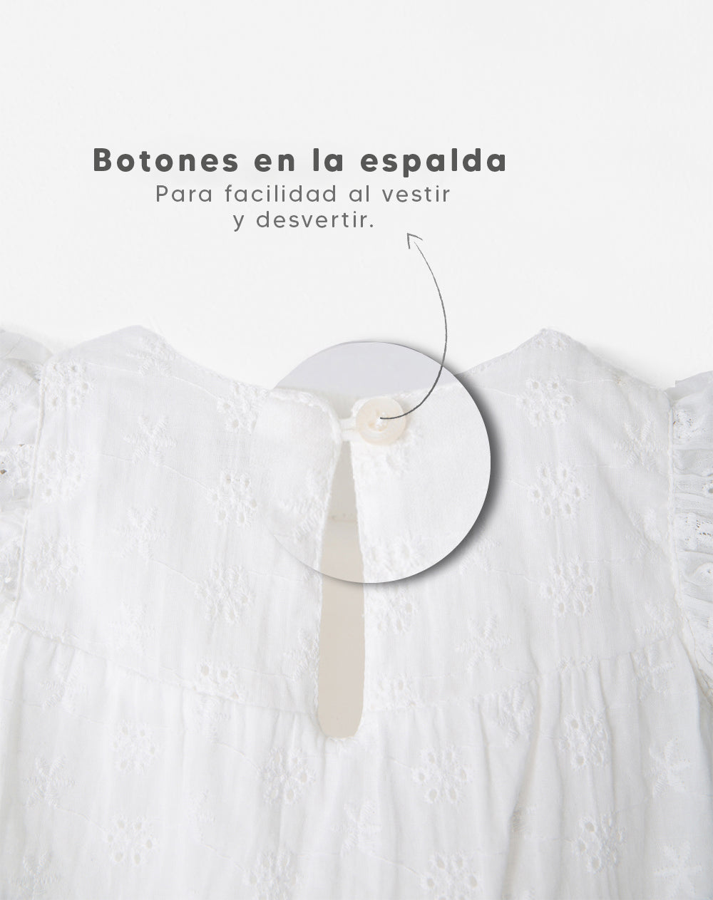 Conjunto Babyfresh Vestido y Panty Algodón Ojalillo para Bebé Niña