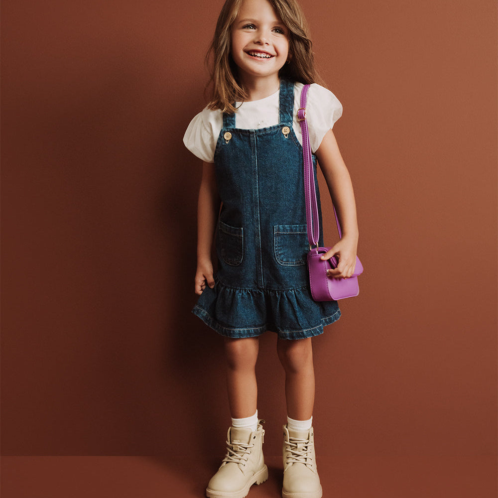 Overol Jardinera Babyfresh Algodón Índigo para Niña