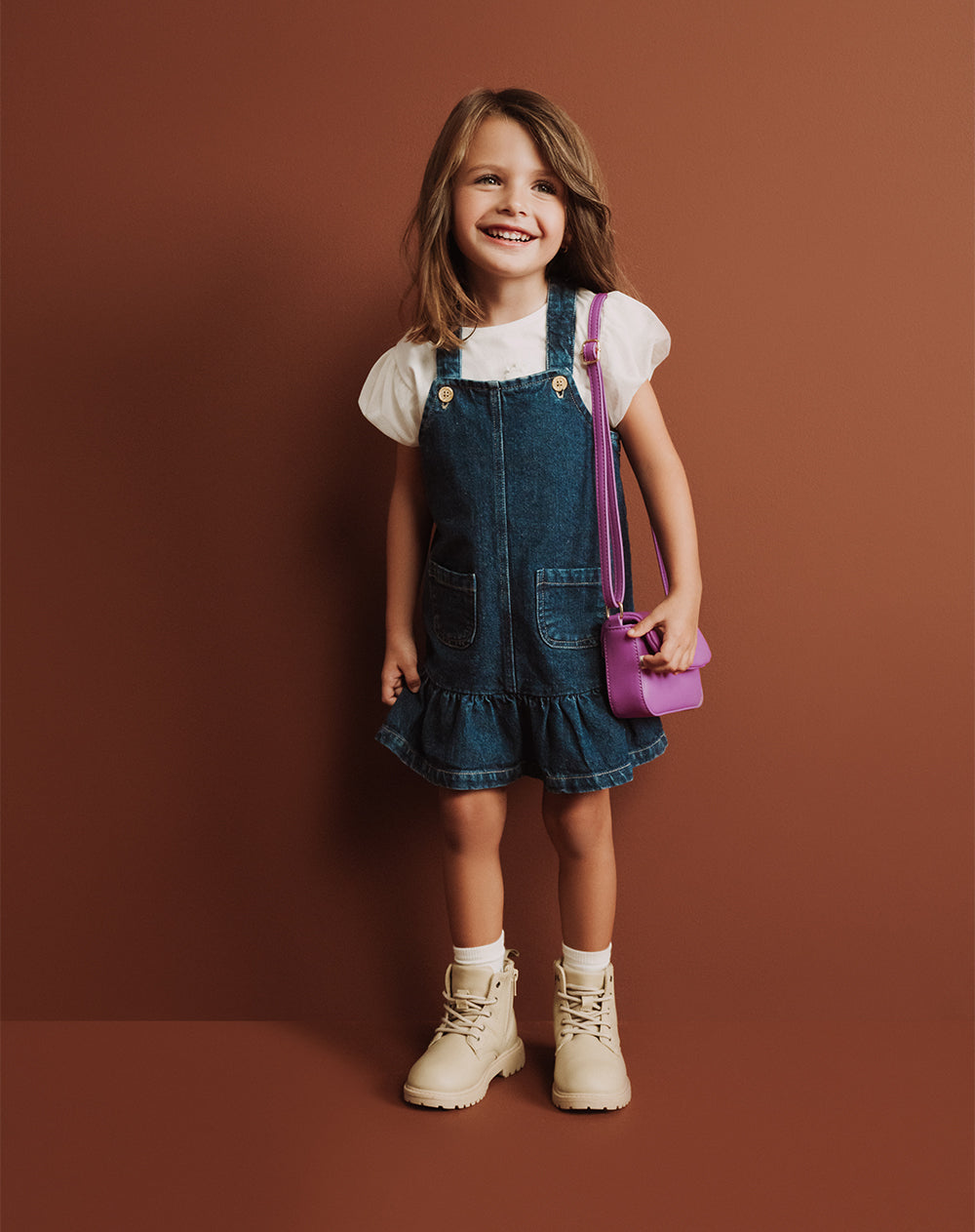 Overol Jardinera Babyfresh Algodón Índigo para Niña