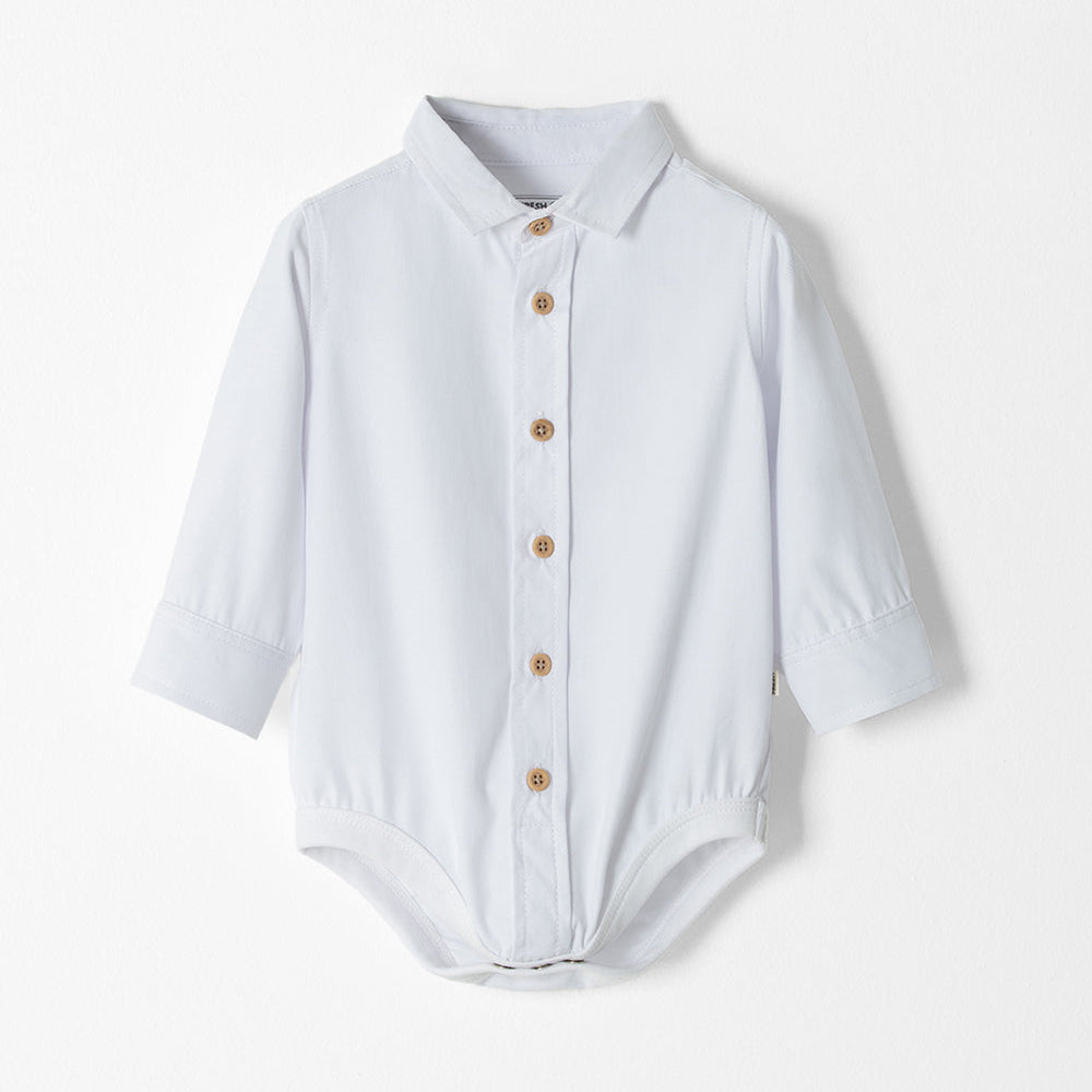 Body Babyfresh Manga Larga Algodón Blanco para Bebé Niño