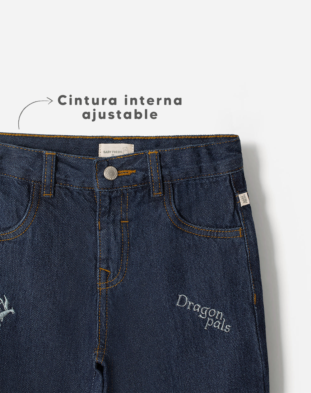 Jean Babyfresh Straight Apliques Bordados para Niño