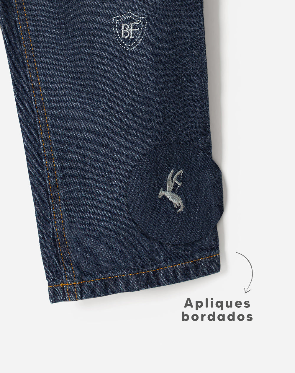 Jean Babyfresh Straight Apliques Bordados para Niño