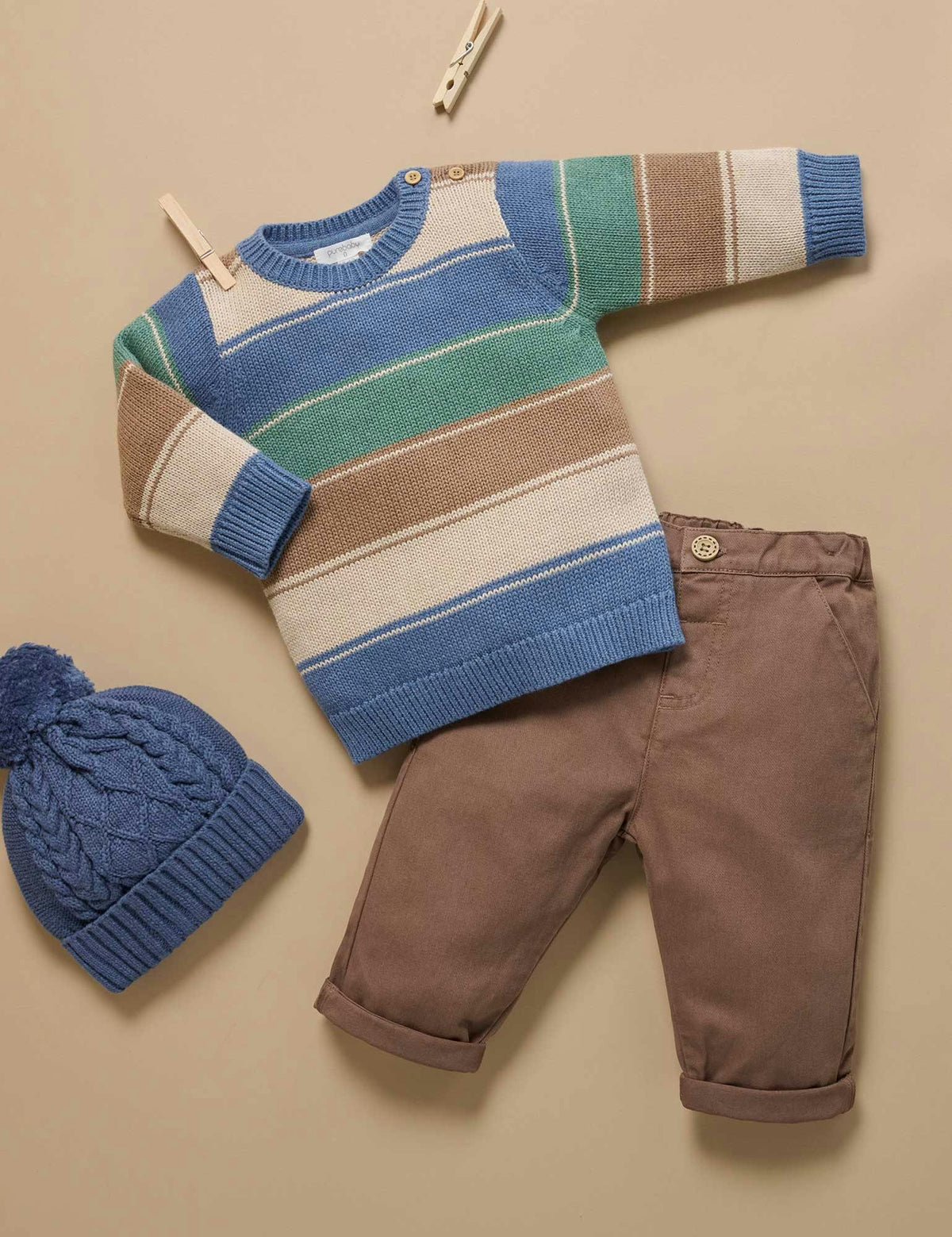 Pantalón Chino Clásico Purebaby Oak para Bebé y Niño