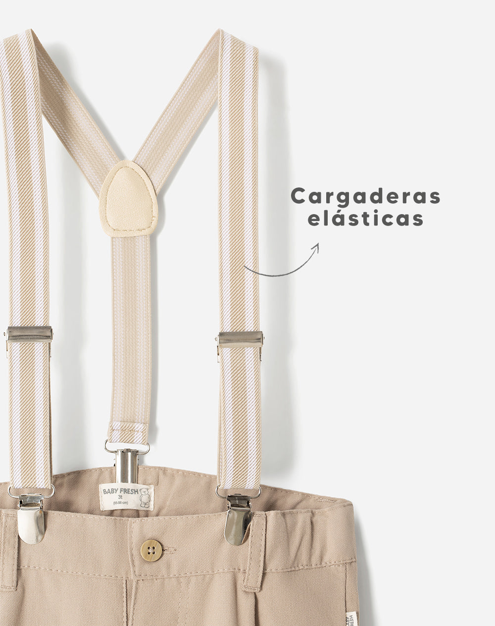 Pantalón Babyfresh Recto Drill Algodón con Cargaderas para Niño