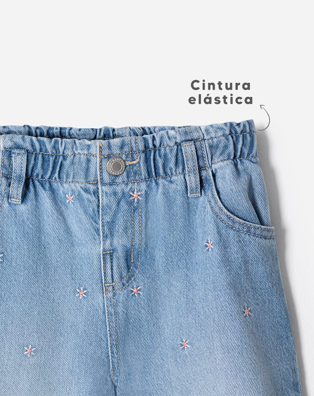 Jean Babyfresh Wide Leg Tiro Medio para Niña
