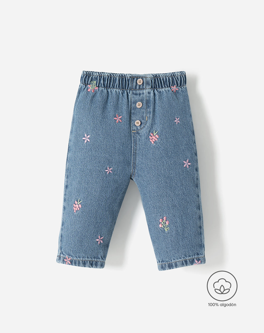 Jean Babyfresh Regular Bordado Índigo Bebé Niña