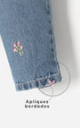 Jean Babyfresh Regular Bordado Índigo Bebé Niña