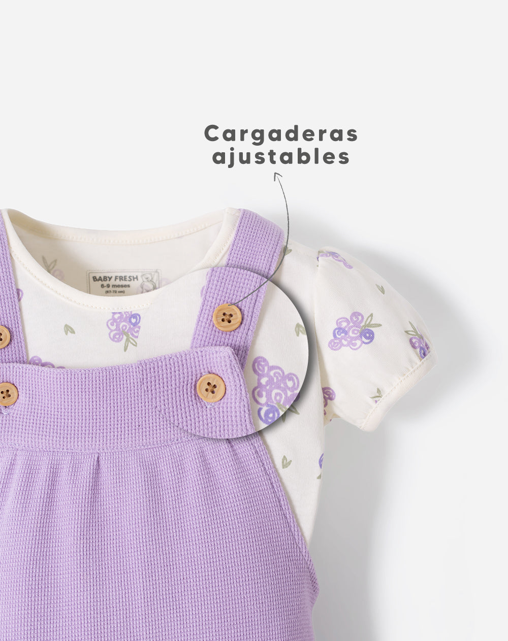 Conjunto Babyfresh Camiseta y Enterizo Algodón para Bebé Niña
