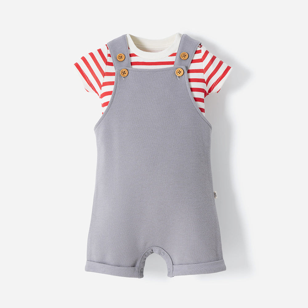 Conjunto Babyfresh Body y Overol Corto para Bebé Niño