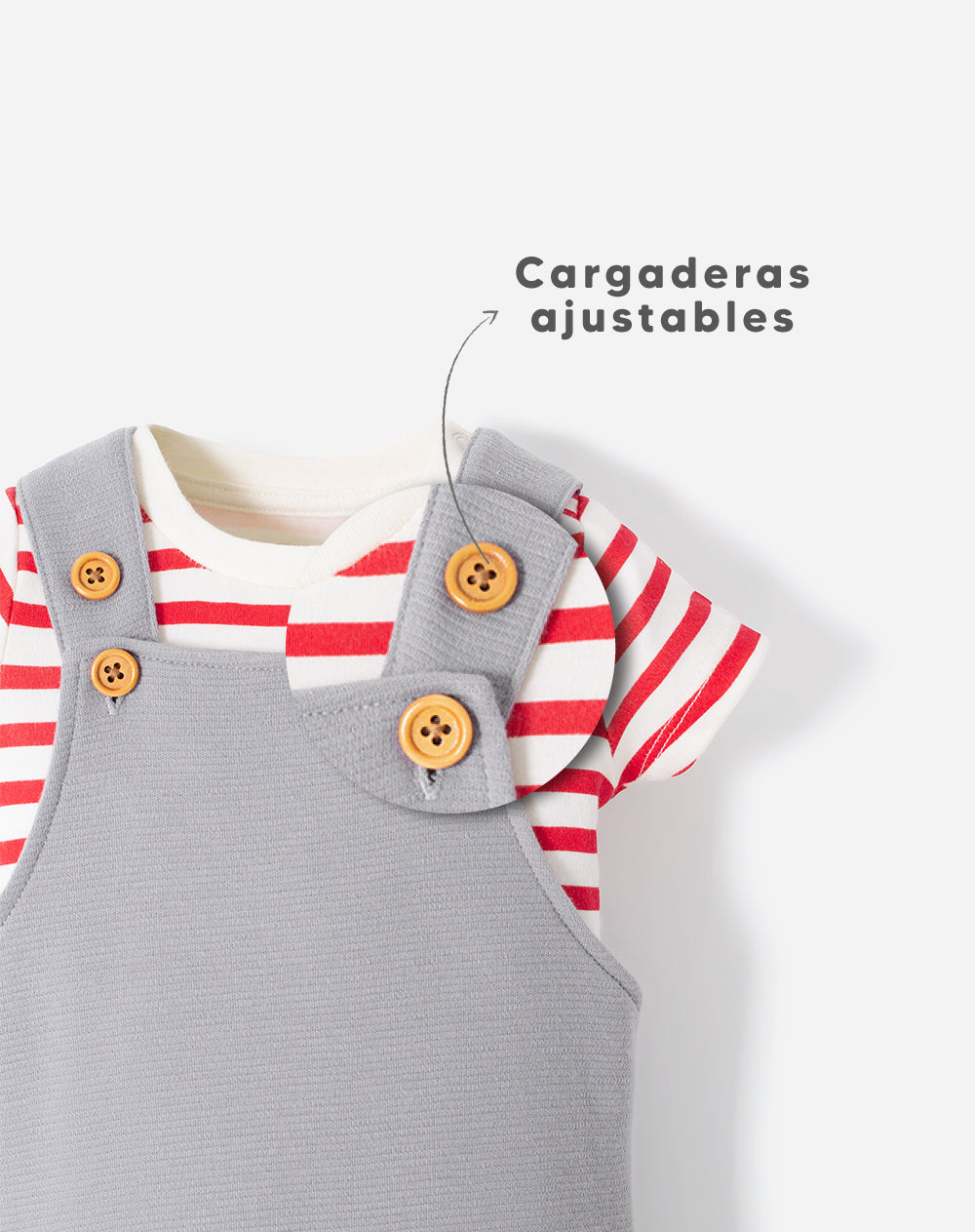 Conjunto Babyfresh Body y Overol Corto para Bebé Niño