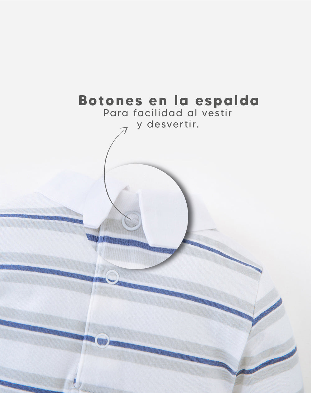 Paquete de dos bodies Babyfresh de manga larga, azul liso y rayas