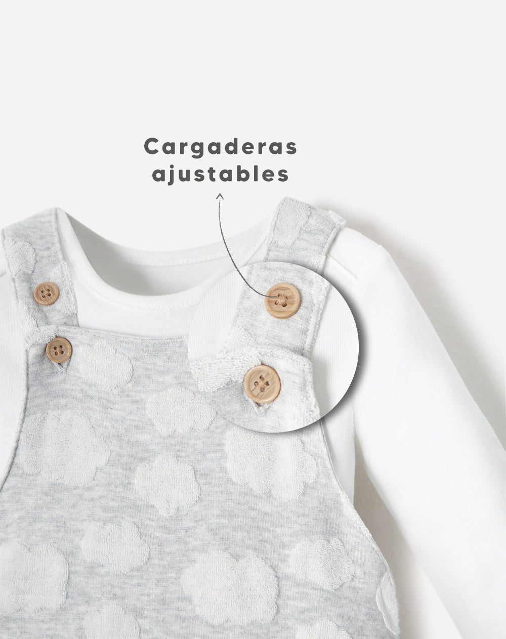 Conjunto 2 Piezas Body Algodón y Overol para Bebé