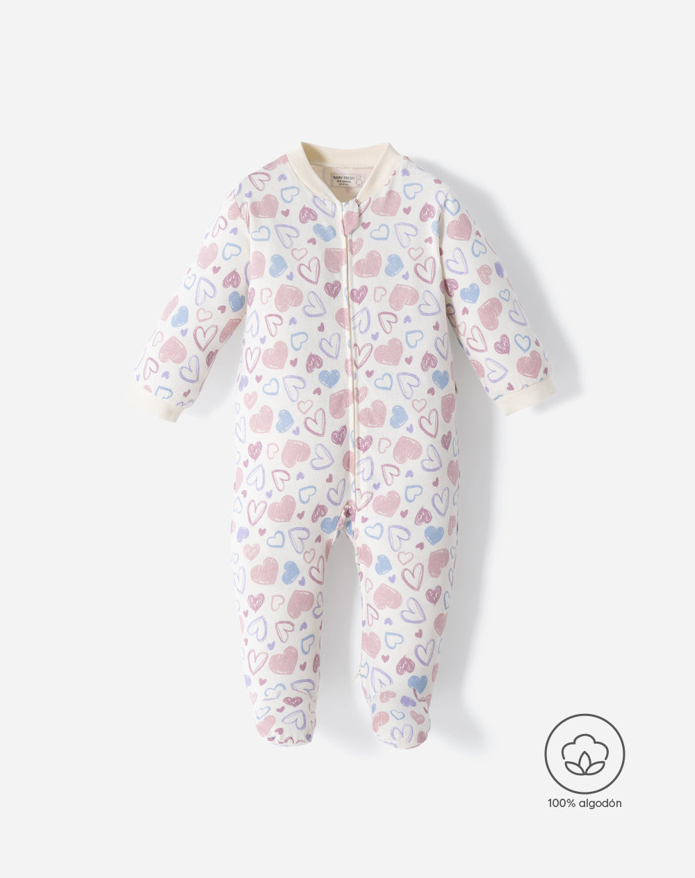 Pijama Babyfresh Algodón Cierre Doble Sentido Estampada para Bebé Niña