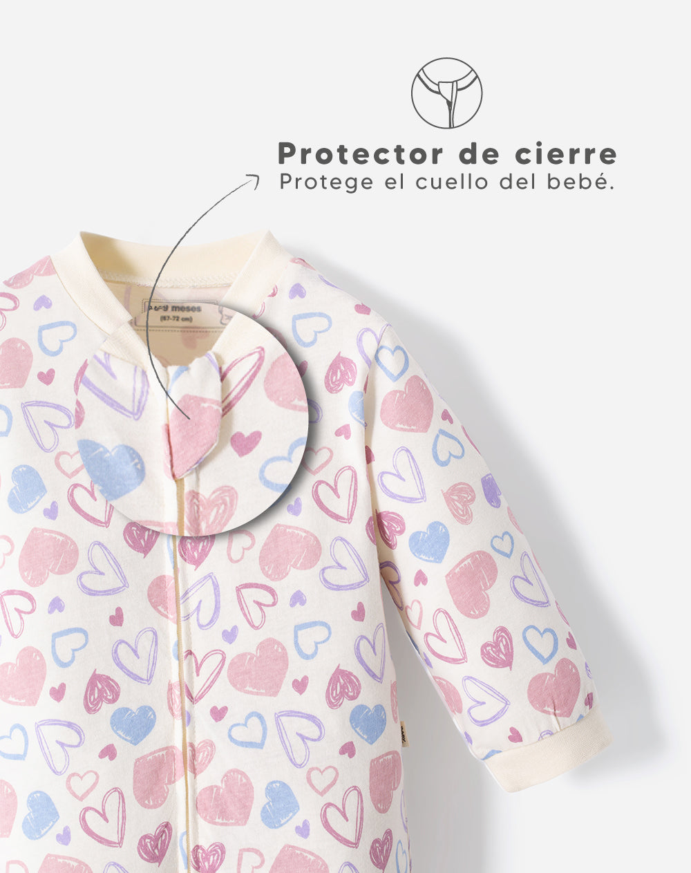 Pijama Babyfresh Algodón Cierre Doble Sentido Estampada para Bebé Niña