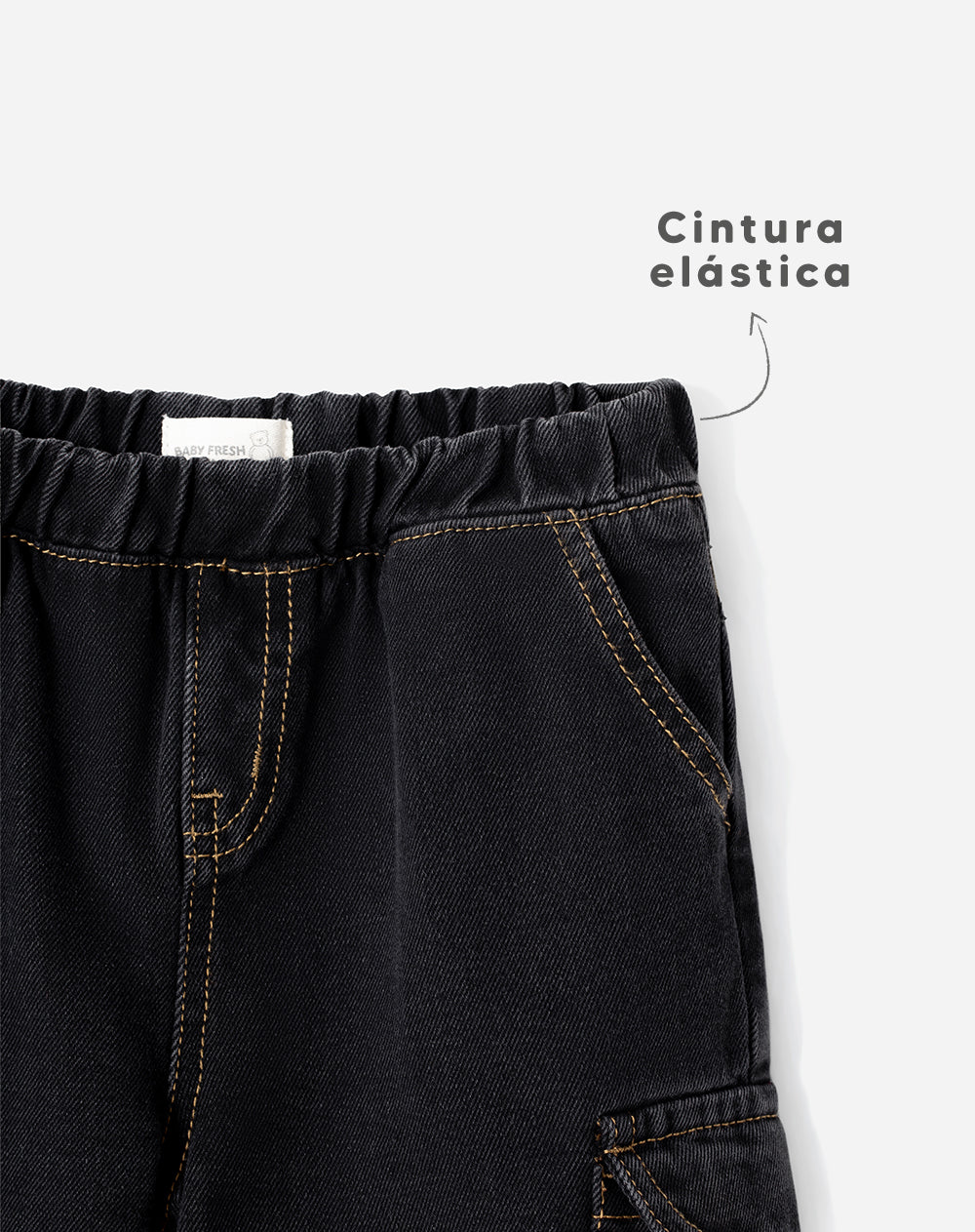 Jean Cargo Babyfresh Negro para Niño