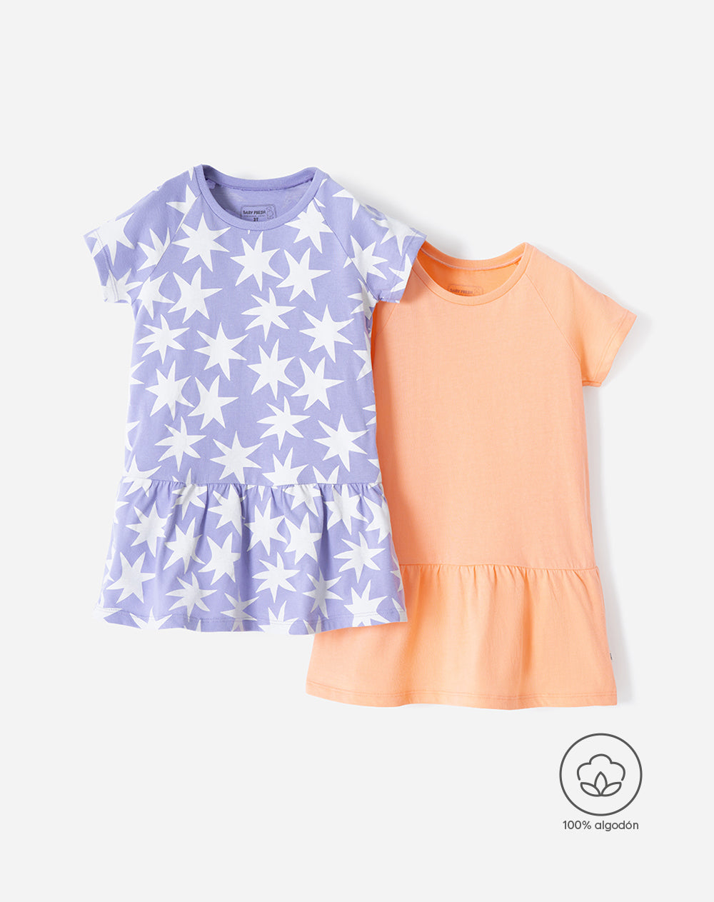 Vestido Corto Babyfresh Algodón x2 Unidades para Niña