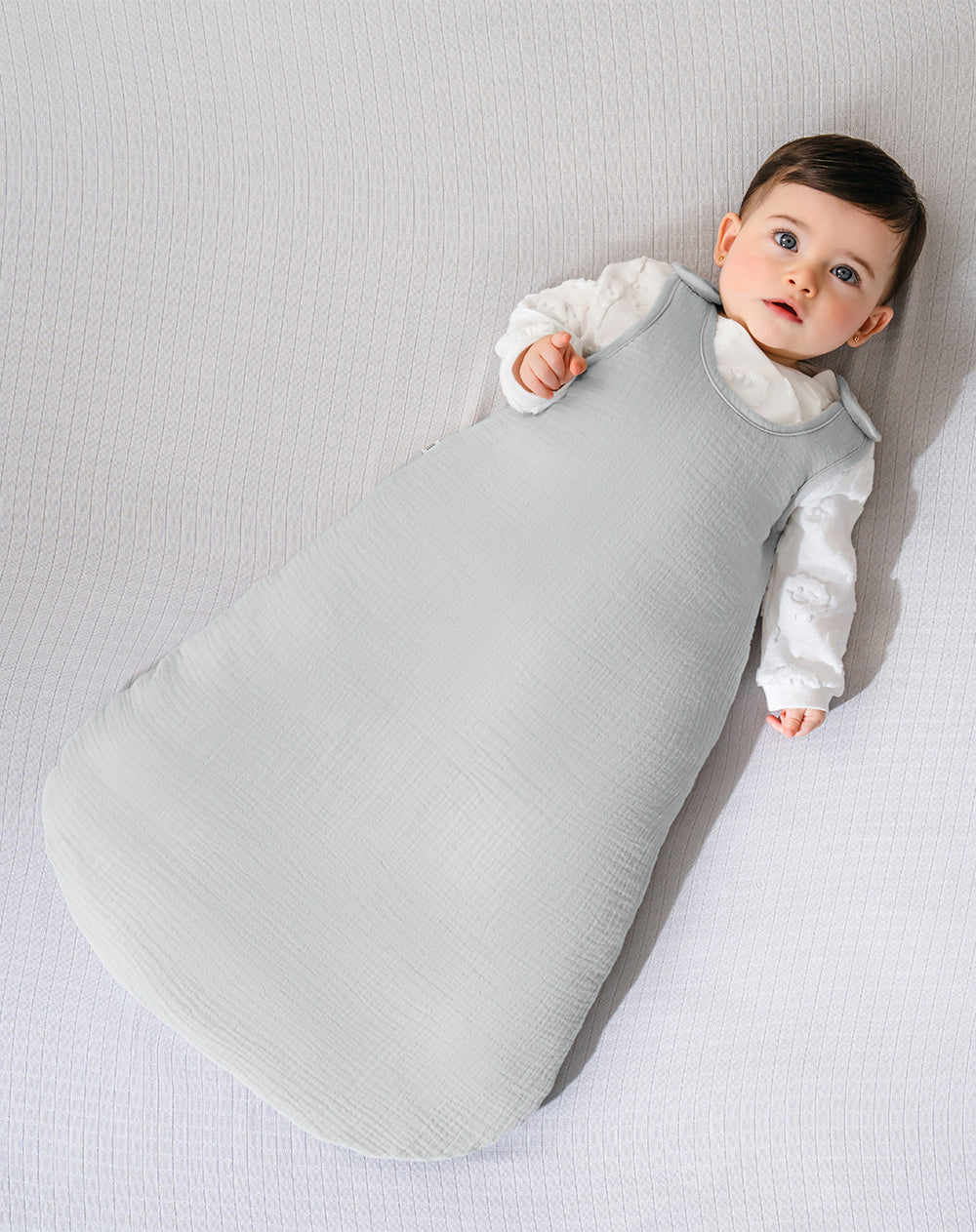 Sleeping Babyfresh Acolchado Algodón Gris para Bebé