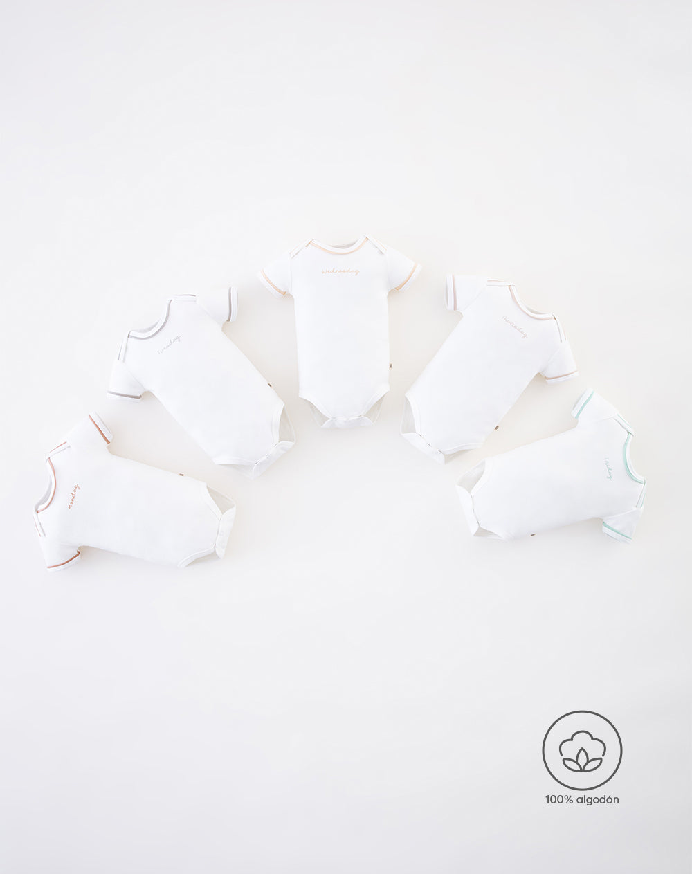 Body Babyfresh Manga Corta Algodón x5 Unds para Bebé Unisex