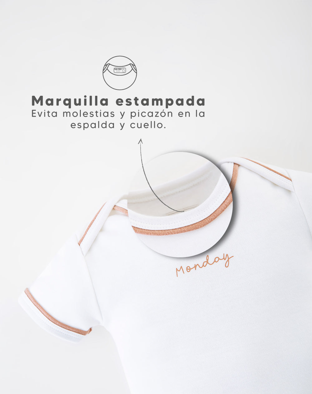 Body Babyfresh Manga Corta Algodón x5 Unds para Bebé Unisex