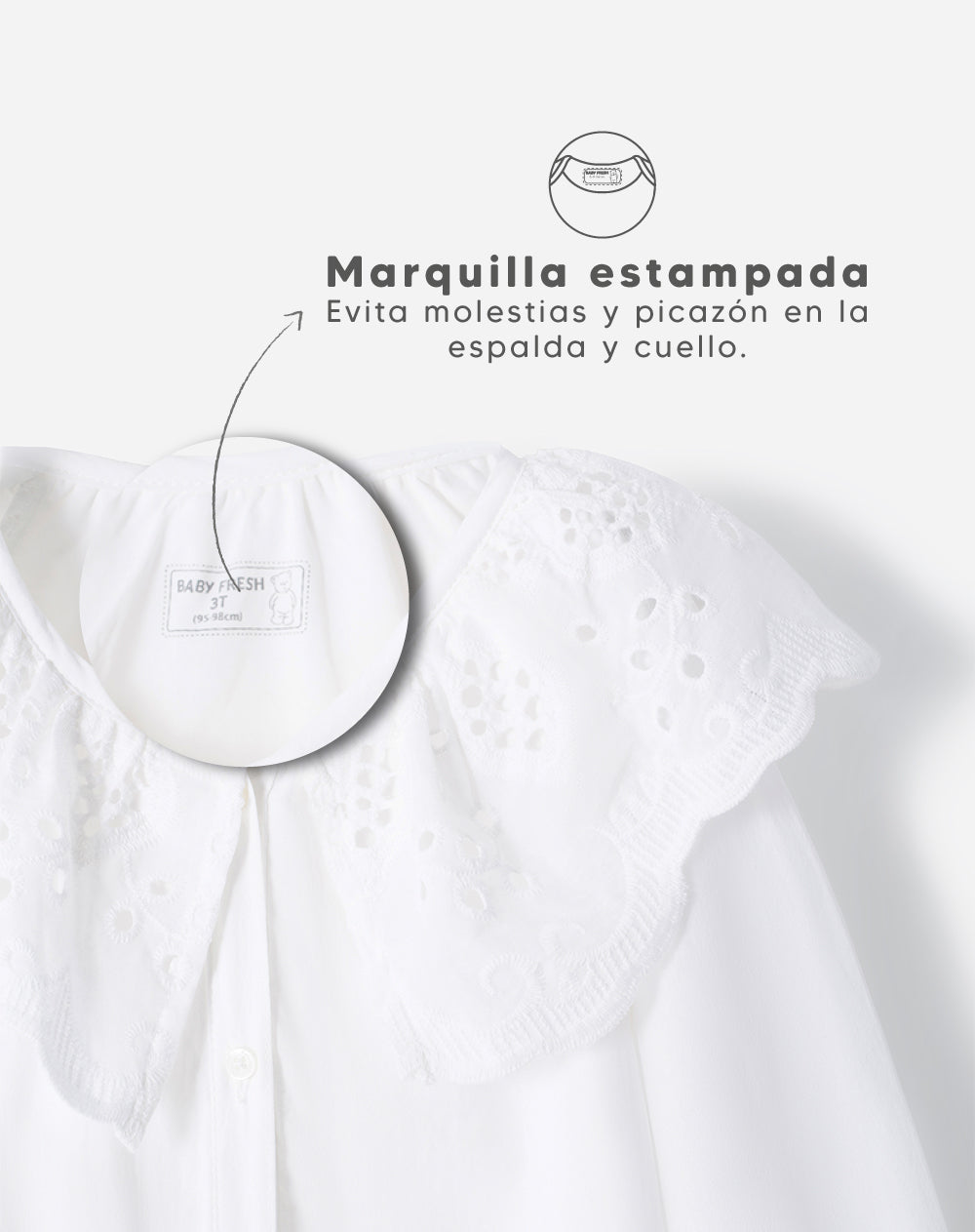 Vestido Babyfresh Midi Regular Blanco para Niñas