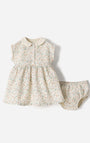 Conjunto Babyfresh Vestido con Bloomer Beige para Bebé Niña
