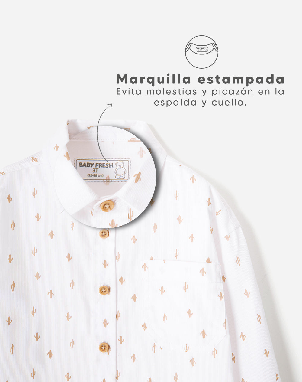 Camisa Babyfresh Manga Larga Algodón Estampada para Niño