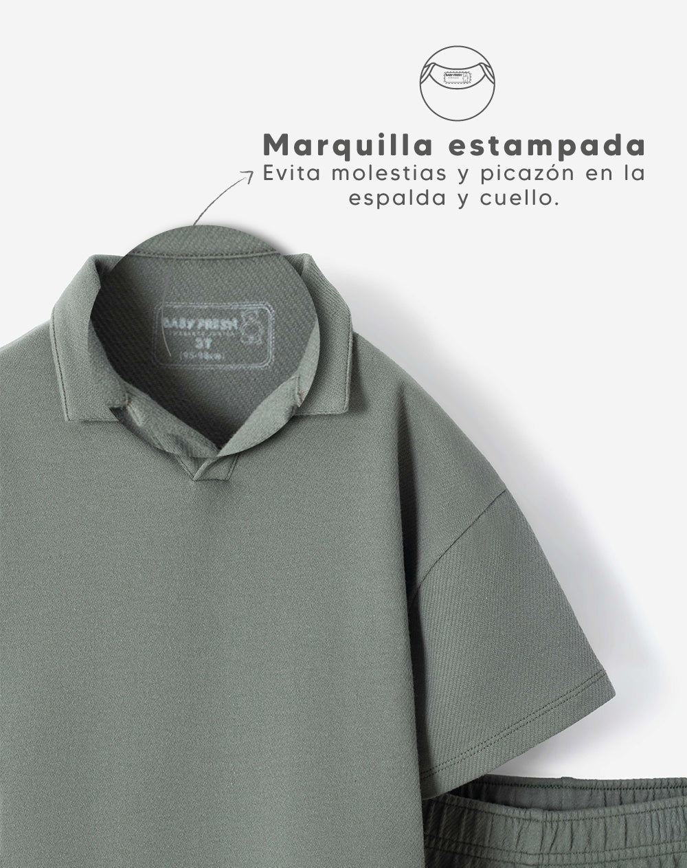 Babyfresh Conjunto Polo + Bermuda Verde Niño