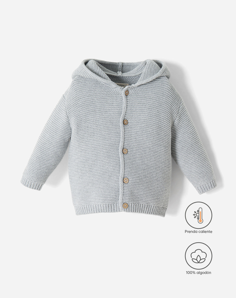 Suéter Babyfresh Regular Gris con Capucha para Bebé