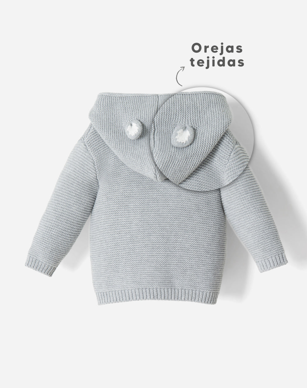 Suéter Babyfresh Regular Gris con Capucha para Bebé