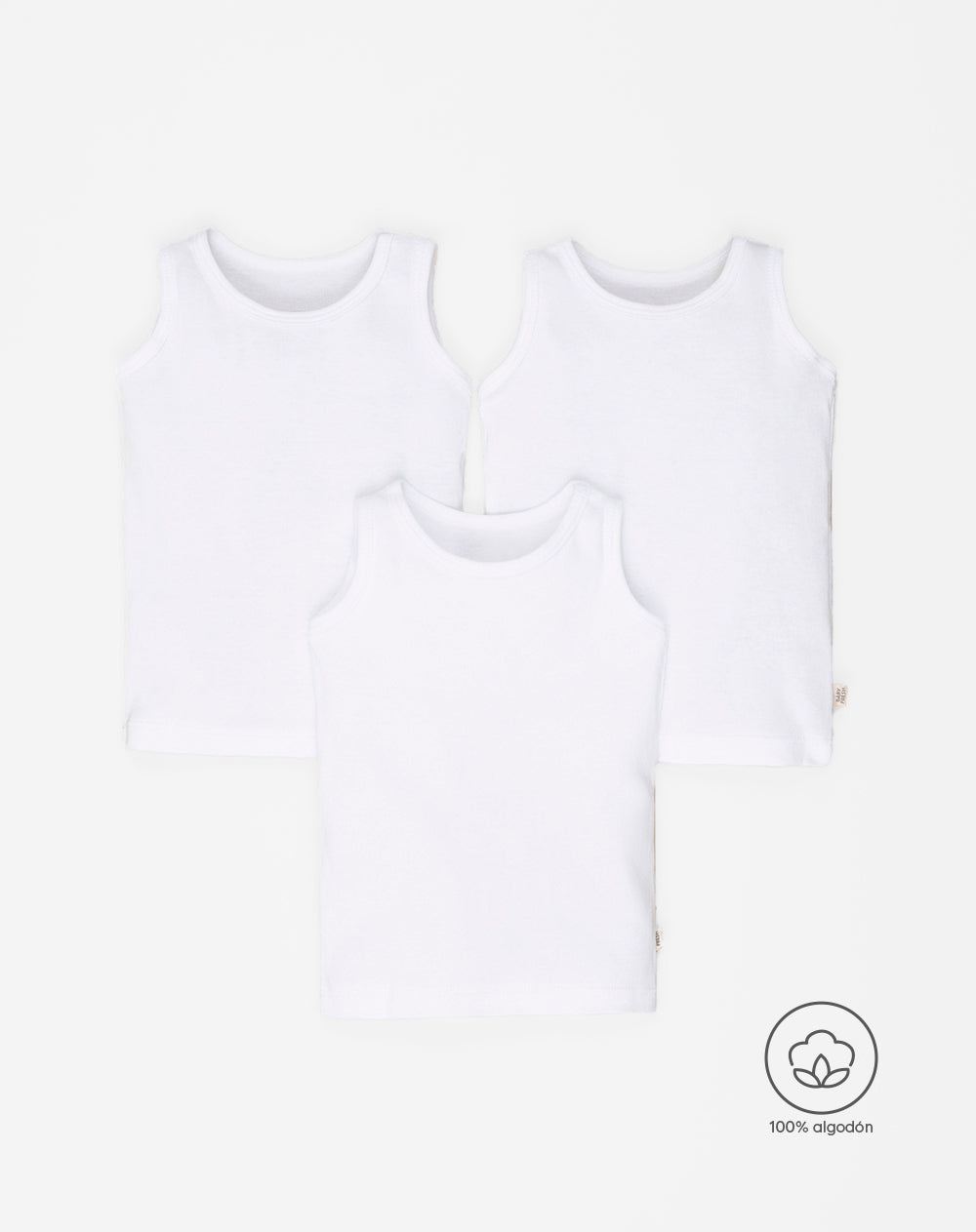 Camiseta Babyfresh Esqueleto Algodón x3 Unds Blanca para Bebé Unisex