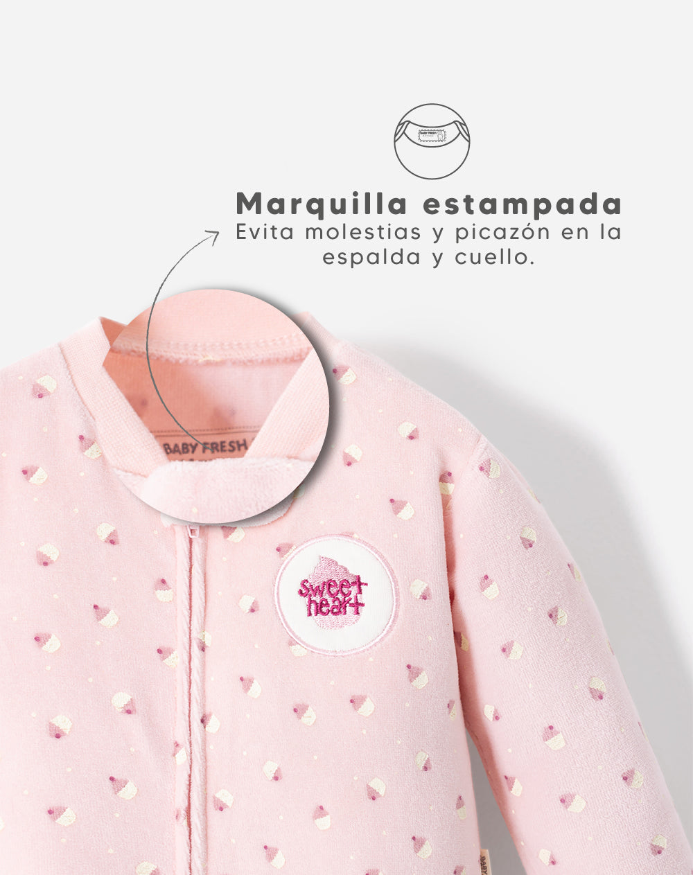 Pijama Babyfresh Cierre Doble Sentido Estampada para Bebé Niña