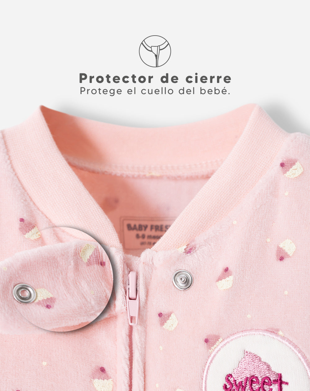 Pijama Babyfresh Cierre Doble Sentido Estampada para Bebé Niña