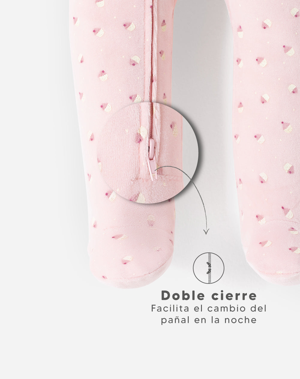 Pijama Babyfresh Cierre Doble Sentido Estampada para Bebé Niña