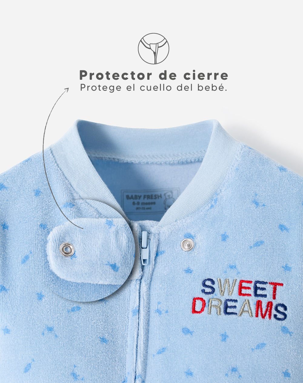 Pijama Babyfresh Cierre Doble Sentido Estampada para Bebé Niño