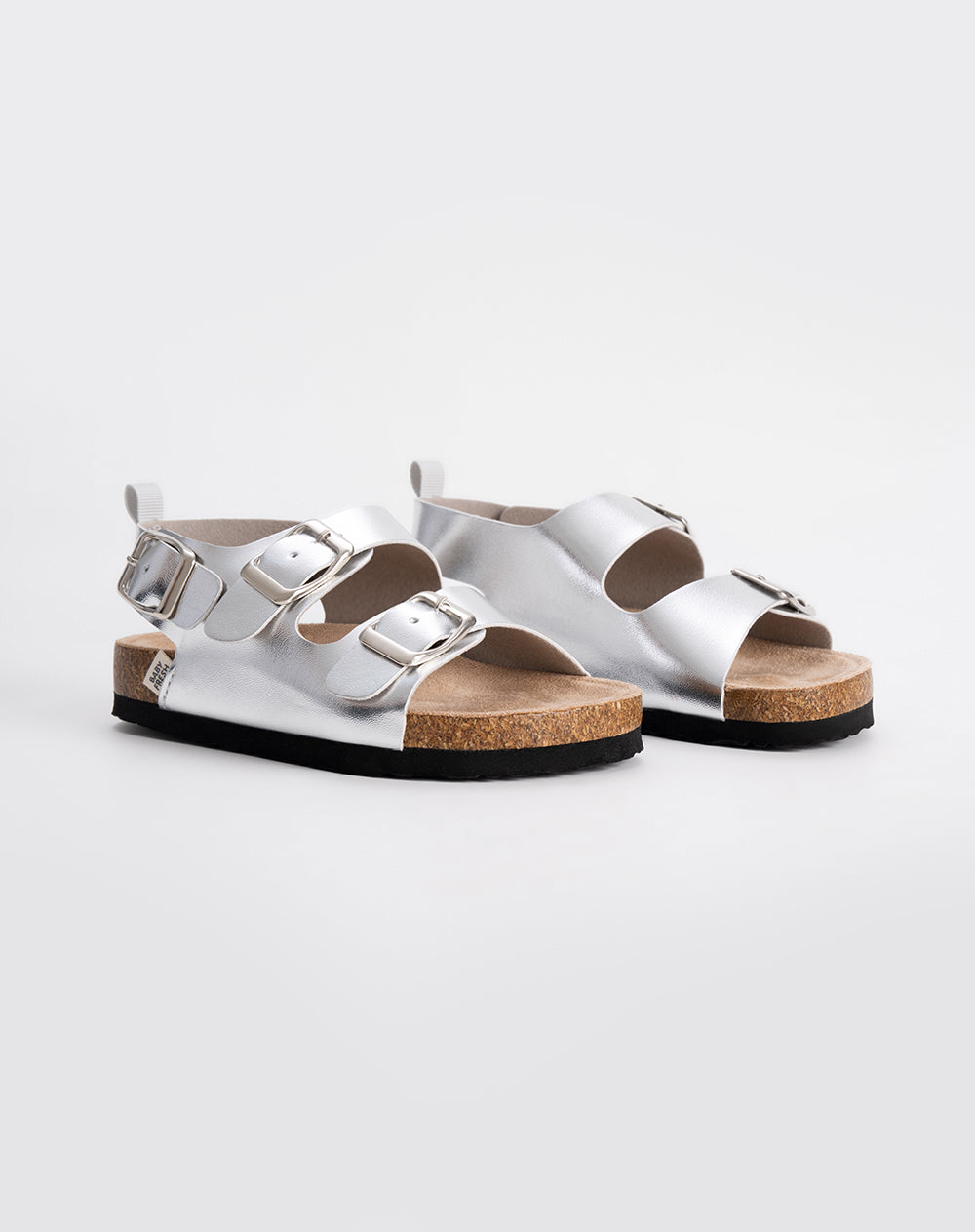 Sandalias Babyfresh Tipo Birkenstock Plateadas para Niña